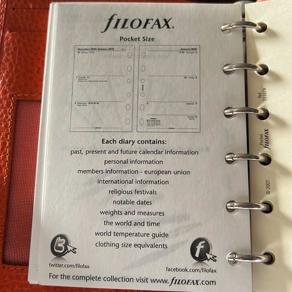 Filofax in perfect condition. Pocket size - Picture 10 of 10